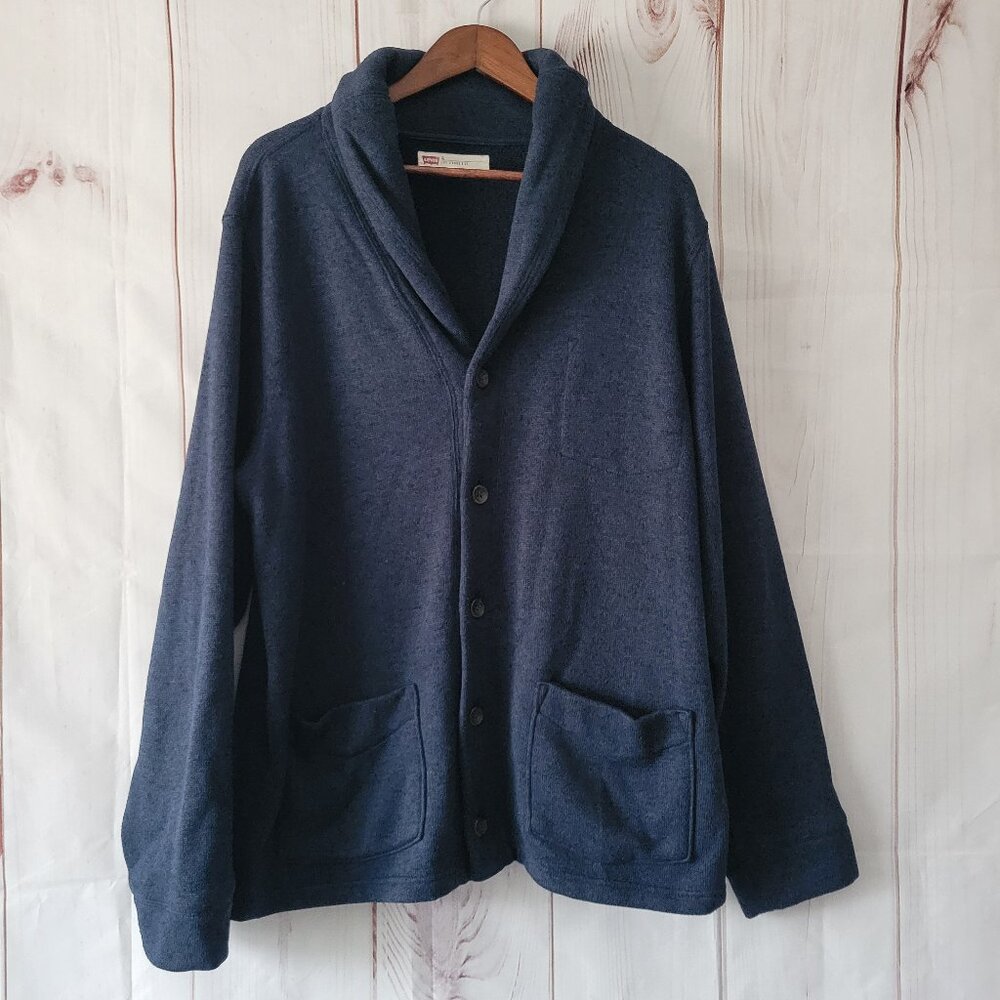 Levi’s Men’s XL Button Down  Grandpa Sweater Cardigan Lightweight Jacket, Blue